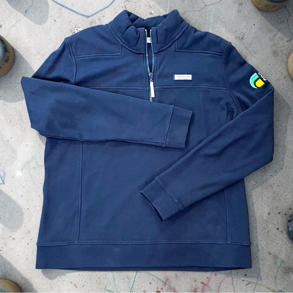 Vineyard Vines Women's XL Navy 1/4 Zip Pullover Sweatshirt Core Consumer Card